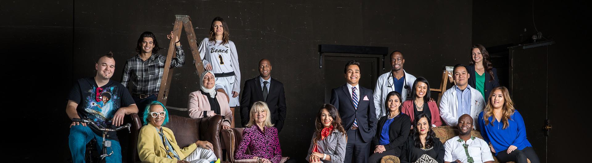 CSULB students, faculty group portrait