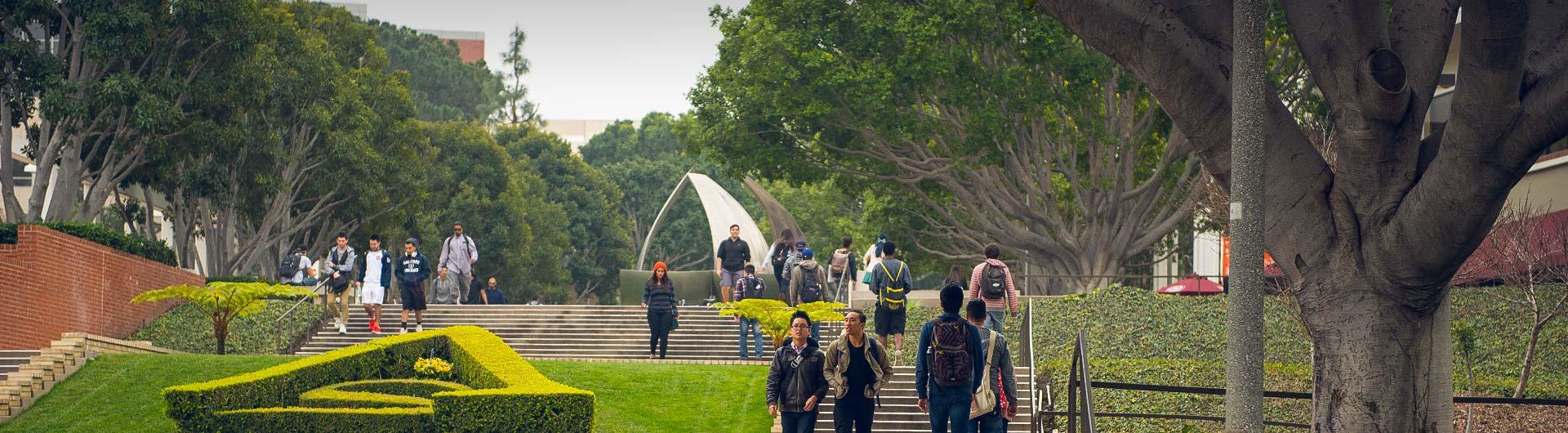 CSULB Campus Steps with Students