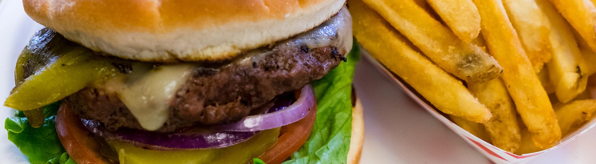 burger and fries