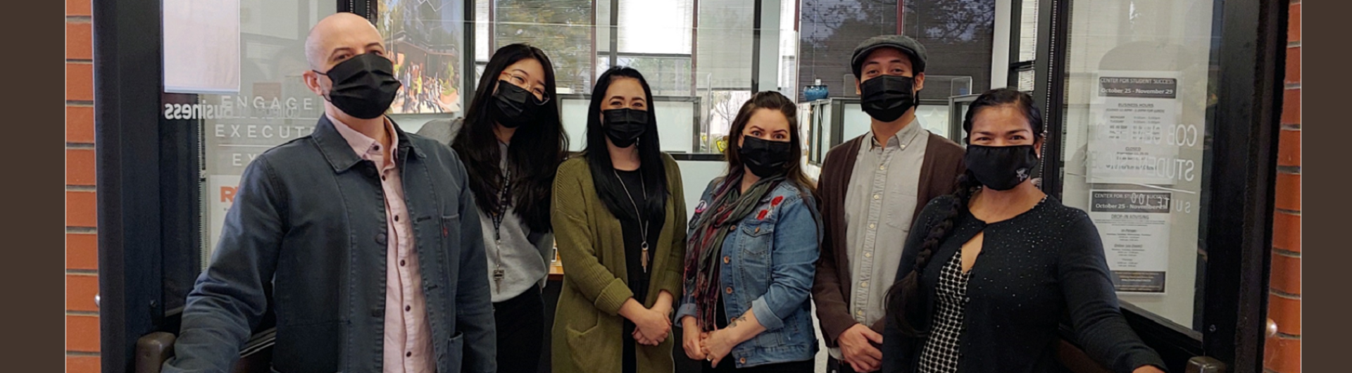 Group picture of COB CSS Advising Team: L to R Front row: Boualoy Dayton, Kelly DeSimas and Mia Ellsberry, 2nd Row: Maricruz Gutierrez, Maria Organista, Tori Saruwatari, Charlie Nguyen, Kristy Trinh, Derek Chacon, and Lizette Alvarez.