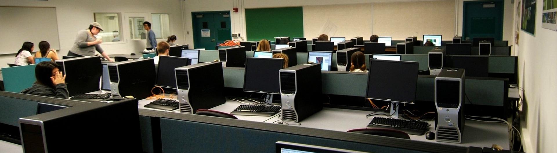 Computer lab with instructor and students