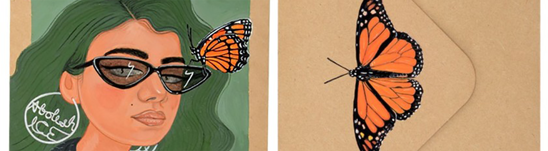 Artwork depicting butterfly by CSULB alum Diana Sanchez