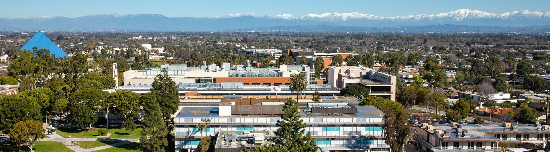 aerial shot of campus