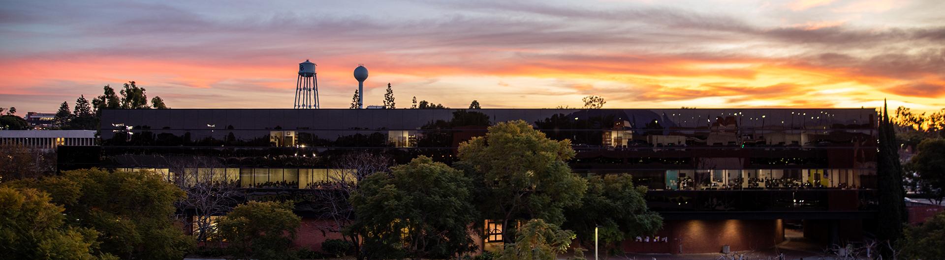 College of Business Building at Sunset