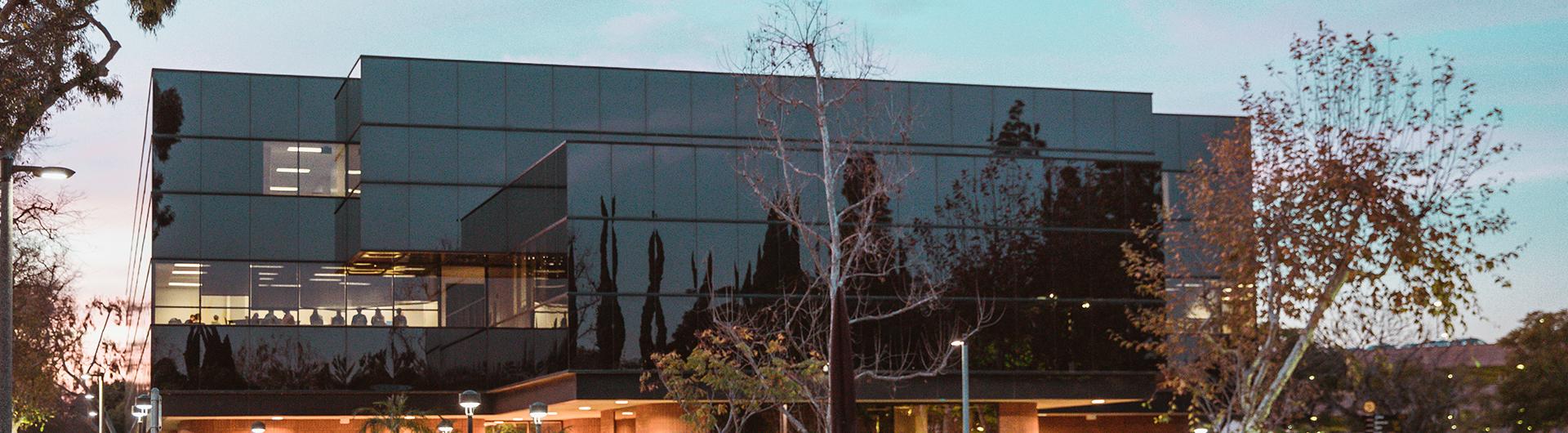 College of Business Building at Sunset