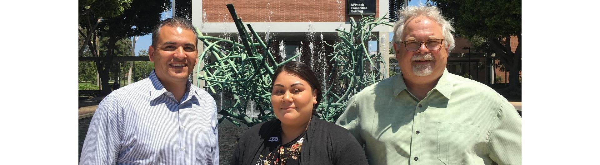 Dr. José Moreno, HSI Caminos Project Coordinator Yesenia Hernandez, and Tim Keirn.