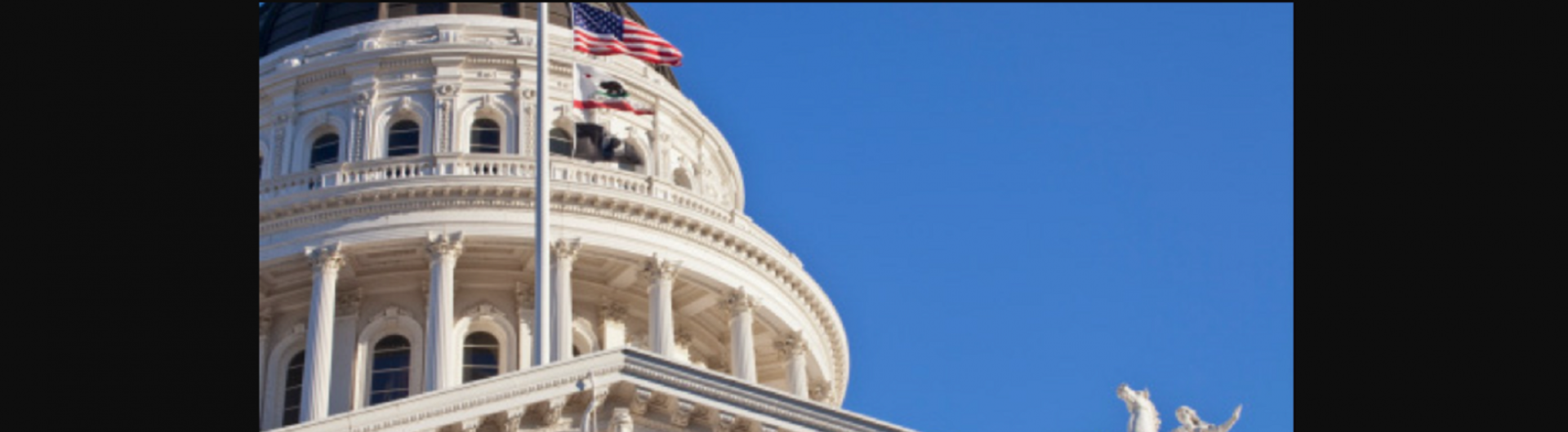 CA Capitol building United States and Flag 