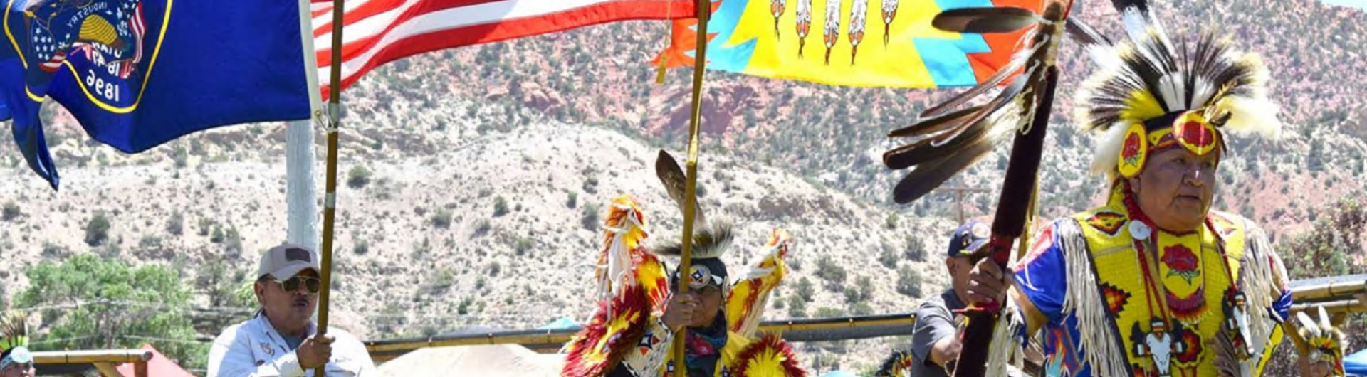 Modern Paiute men in ceremonial dress