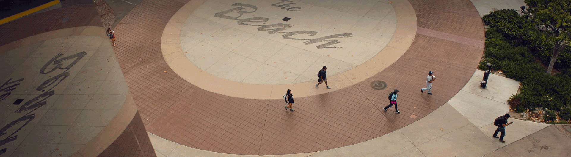 students walking on campus