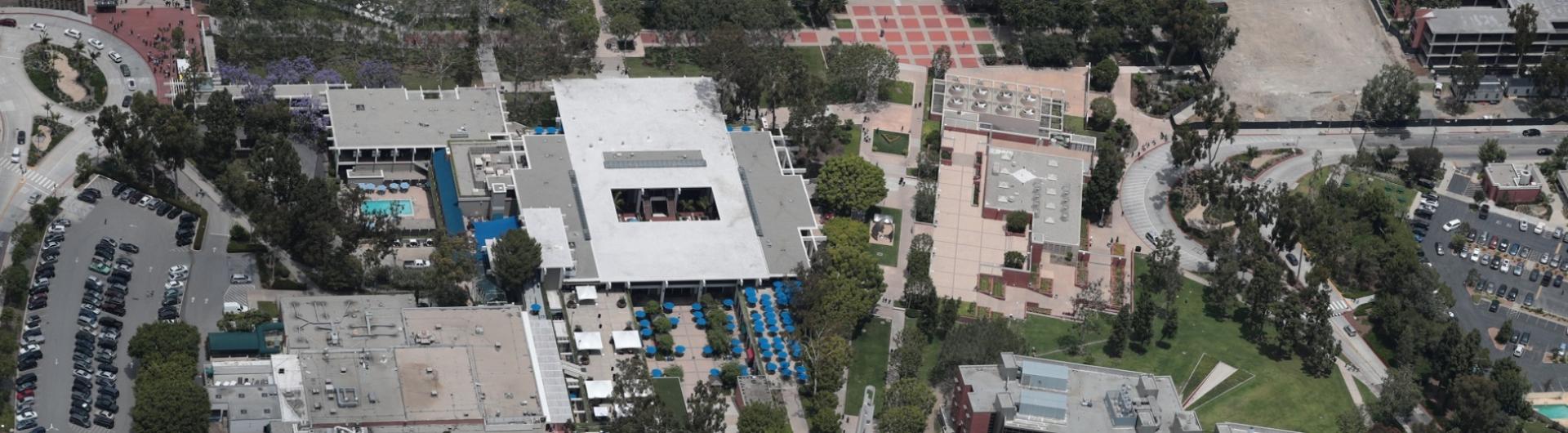 Aerial view of a section of our campus