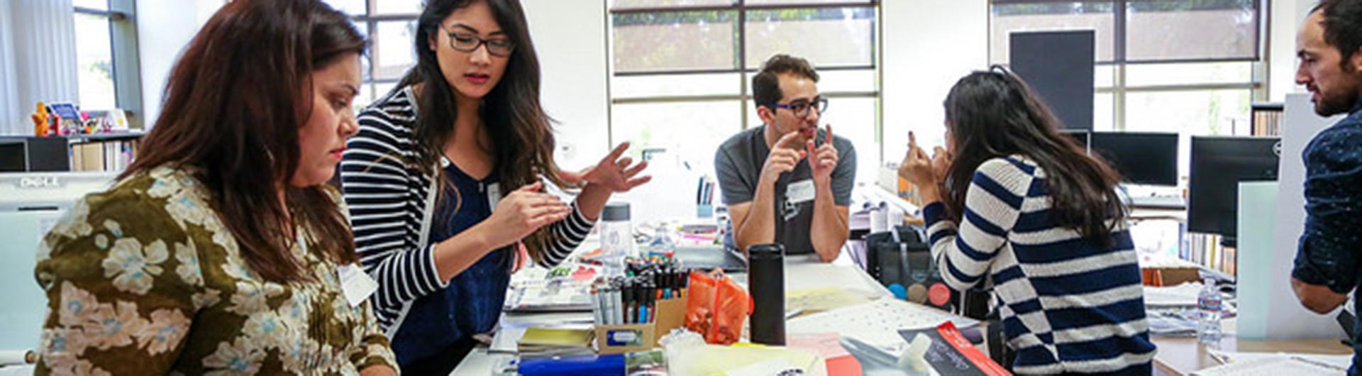 Students engaged in IIDA SoCal competition charette