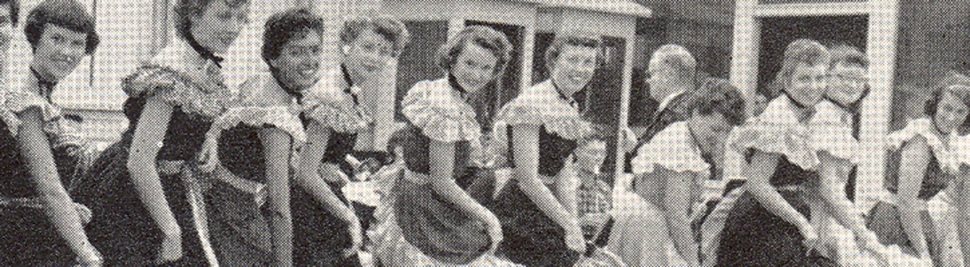 1950s image, student cheerleaders
