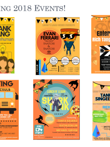 several flyers in a grid for speakers