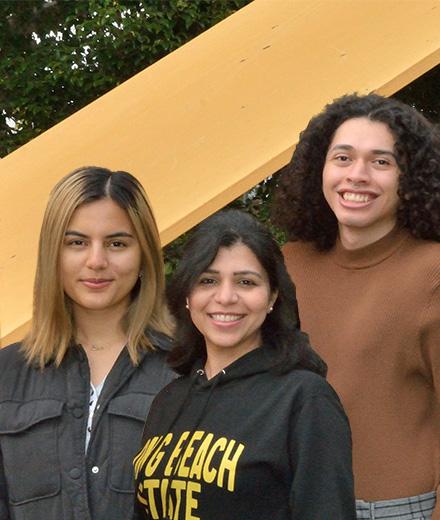 Deepali Bhandari and students Nishi Rauth and Miguel Palma