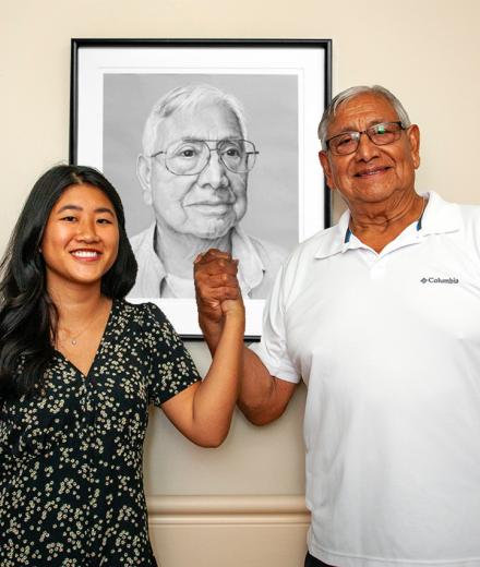 Dan Enriquez's portrait with student