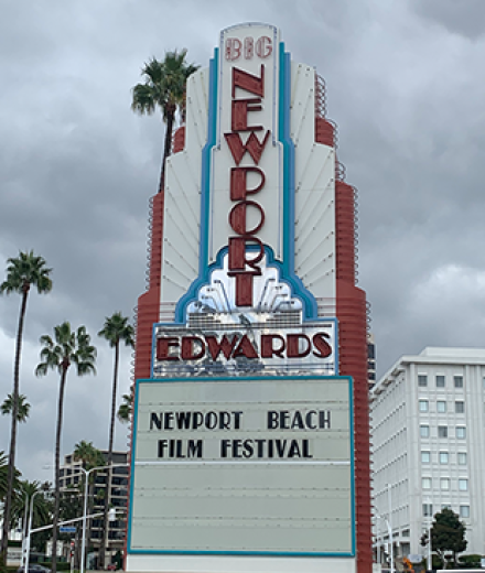 Newport Beach Film Festival sign