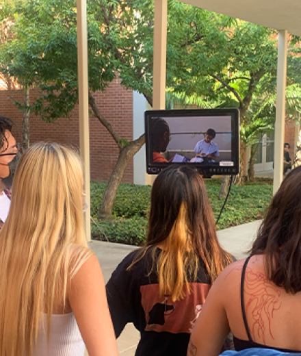 Students in front of monitor