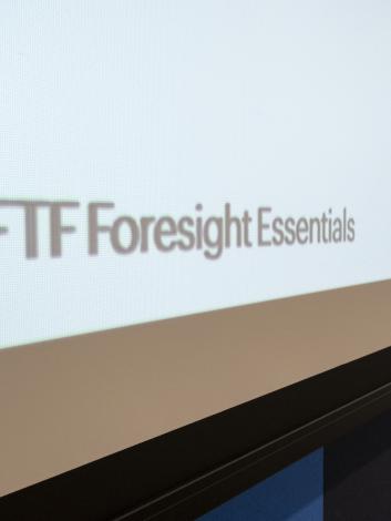 Test on a PowerPoint slide reads, "IFTF Foresight Essentials."