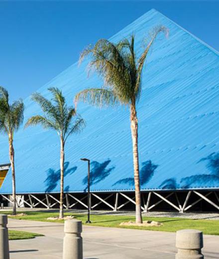The Pointe is located at the top of Walter Pyramid