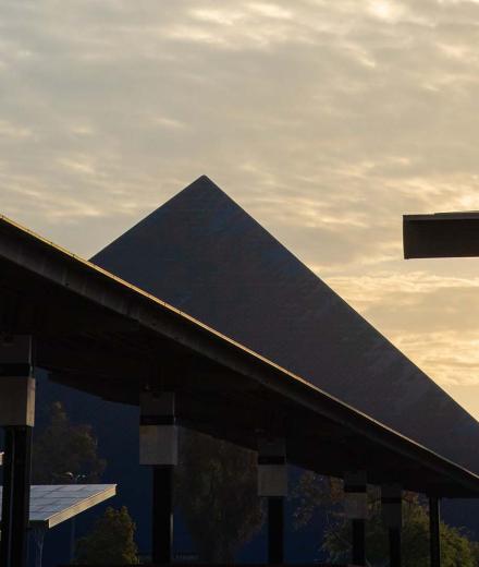 Pyramid and solar panels