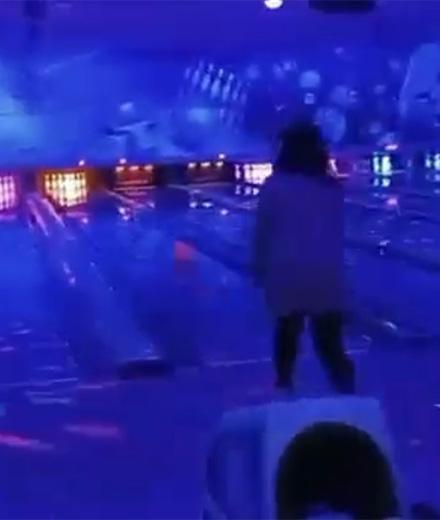 bowling under fluorescent lights