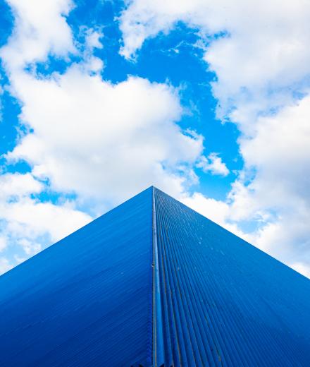 CSULB Blue Walter Pyramid and Sky