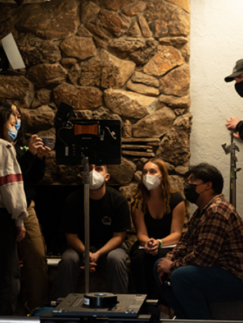 Film students on the set of Good Boy