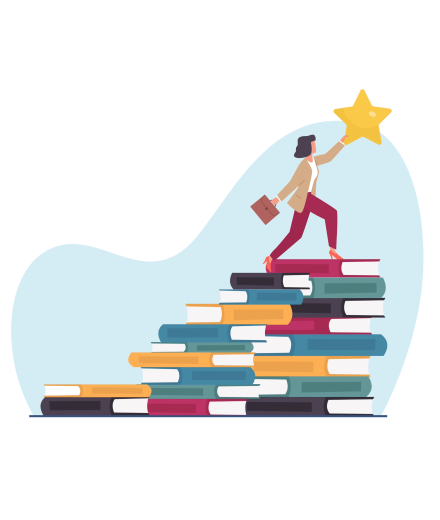 animation of teacher reaching for a star