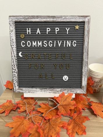 Commsgiving 2023 Sign