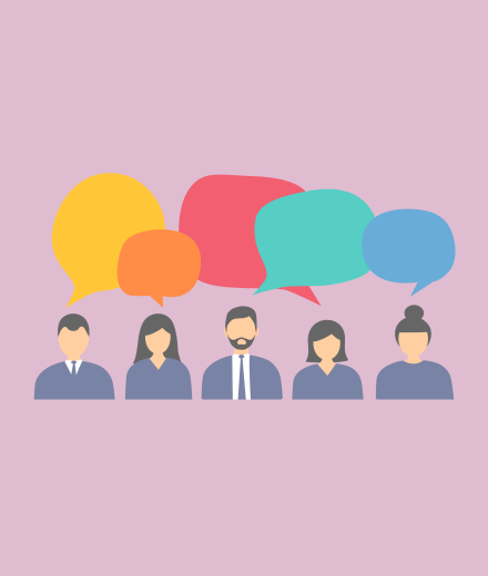 Various kinds of people speaking and sharing their own thoughts