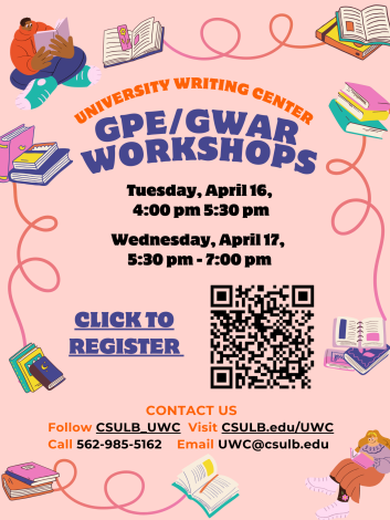 GWAR/GPE Writing Workshops Flyer - Spring 2024