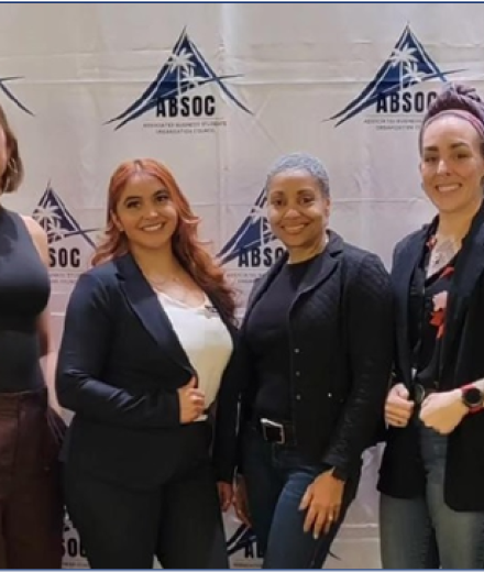 Pictured from left to right: Carl Kemp, Morgan Shidler, Lucia Martinez Perez, Dr. Shelly Collins, Taryn Williams and Bruce Mac Rae