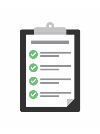 clipart of a clipboard with a checklist and green check marks
