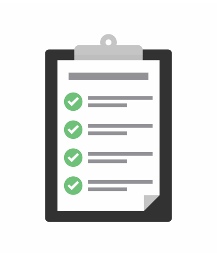 clipart of a clipboard with a checklist and green check marks