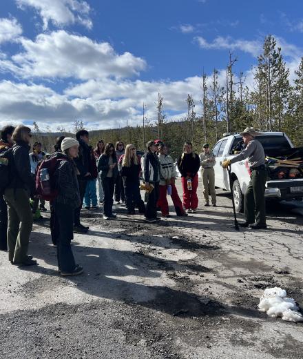 Group of Beach students on a tour of a national park 