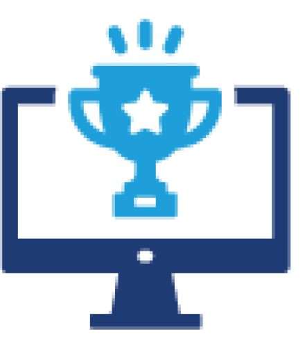 icon of trophy on computer screen