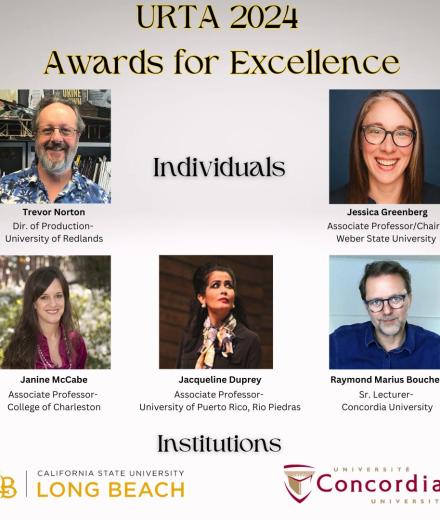 An image showing all the winners of the URTA Awards for Excellence