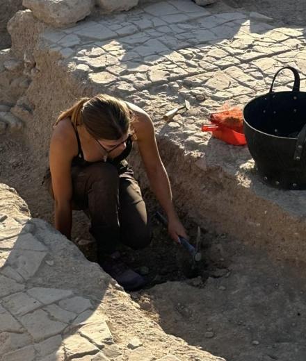 Student at work in Lechaion