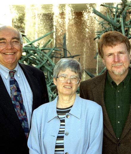 RGRLL professor emeritus and former CLA associate dean Frank Fata, Dee Abrahamse, former CLA associate dean and CSULB Interim Provost David Dowell 