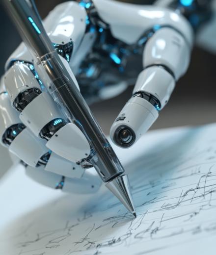 robot writing on paper