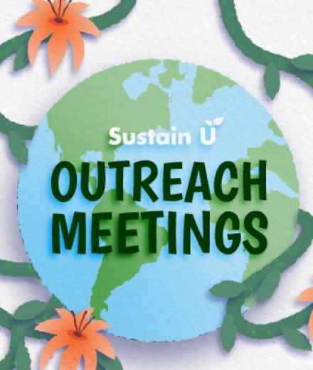 sustain u outreach meetings with earth graphic