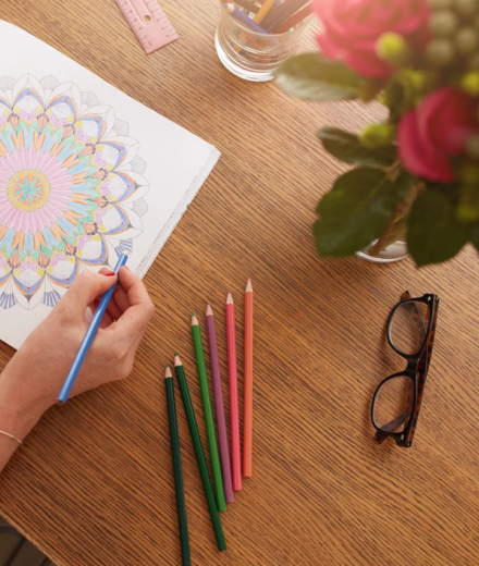 someone coloring
