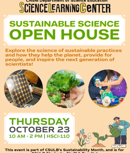 flyer with text that reads sustainable science open house