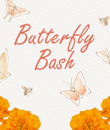 butterfly bash with graphics of butterflies