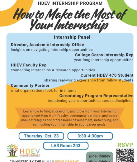 Flyer for HDSA Internship panel
