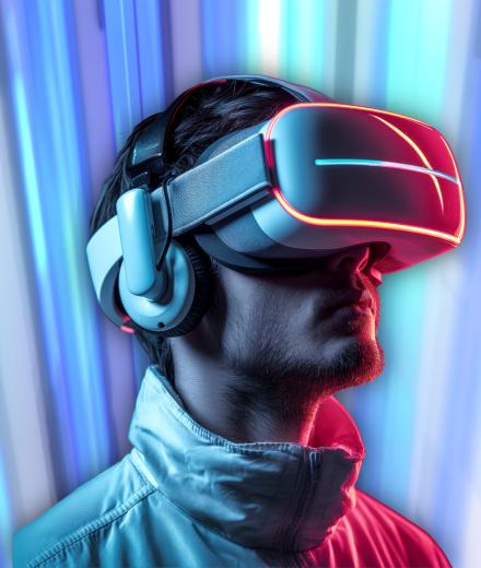 man with VR headset on