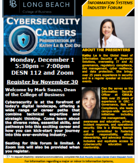 Flyer image For IS Forum Fall 2025 website has all details