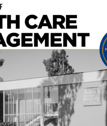 Health Care Management building image frontpage of spring 2026 newsletter