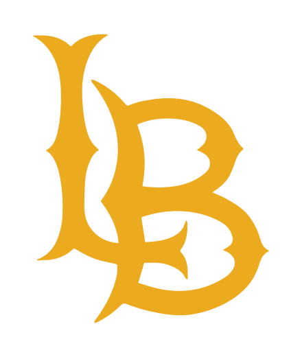 long beach logo in gold letters