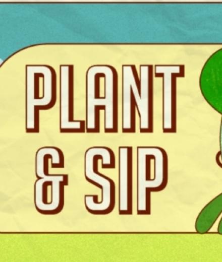 graphic of an earth holding a drink